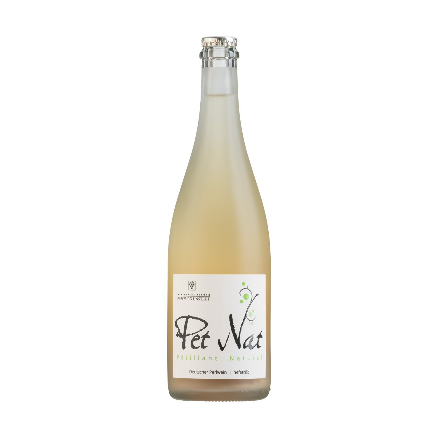 Eine 0,75 Liter Flasche Perlwein Pet Nat 
