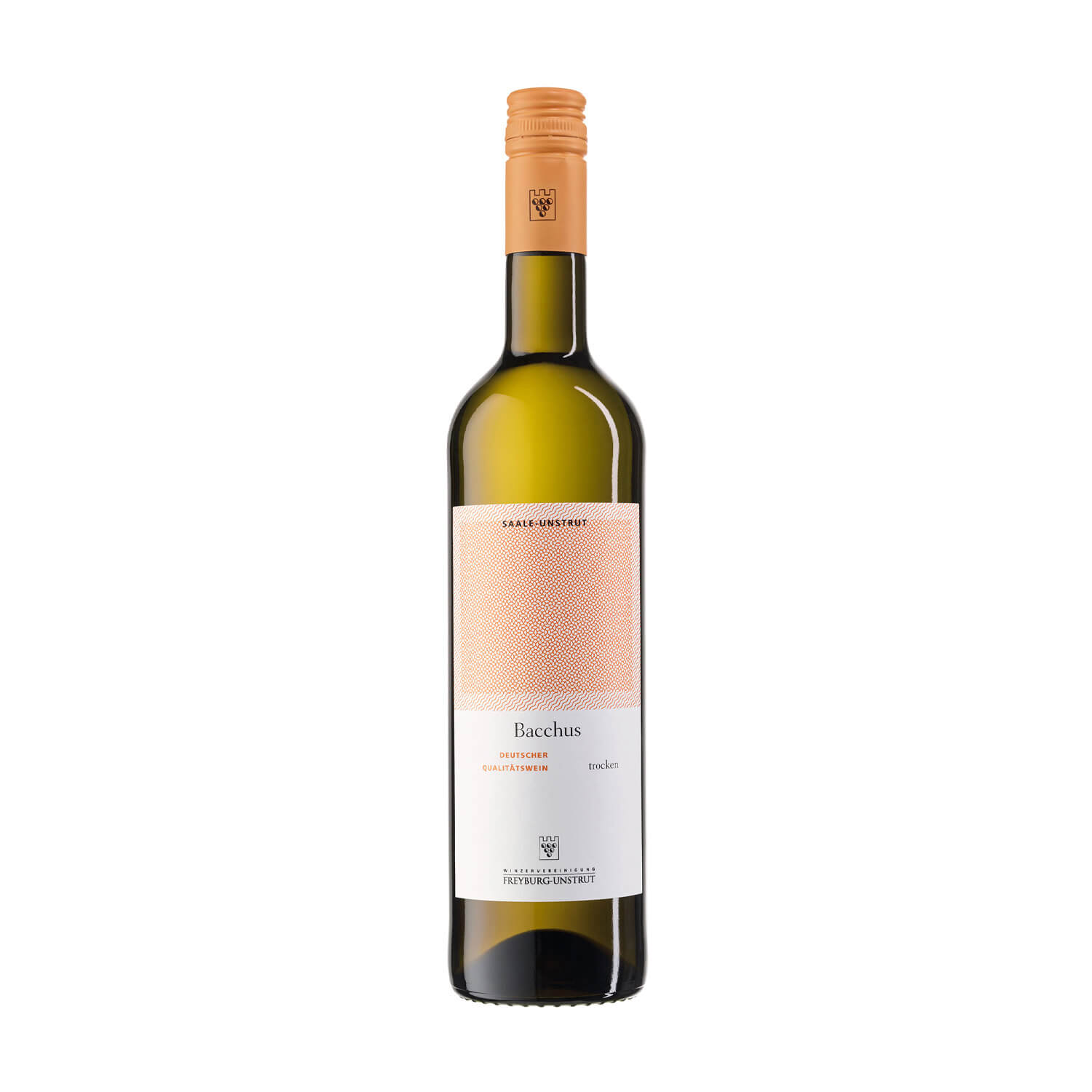 Bacchus trocken 2024 Deutscher Qualitätswein 0,75l Eine 0,75 Liter Flasche Weißwein Bacchus trocken ausgebaut