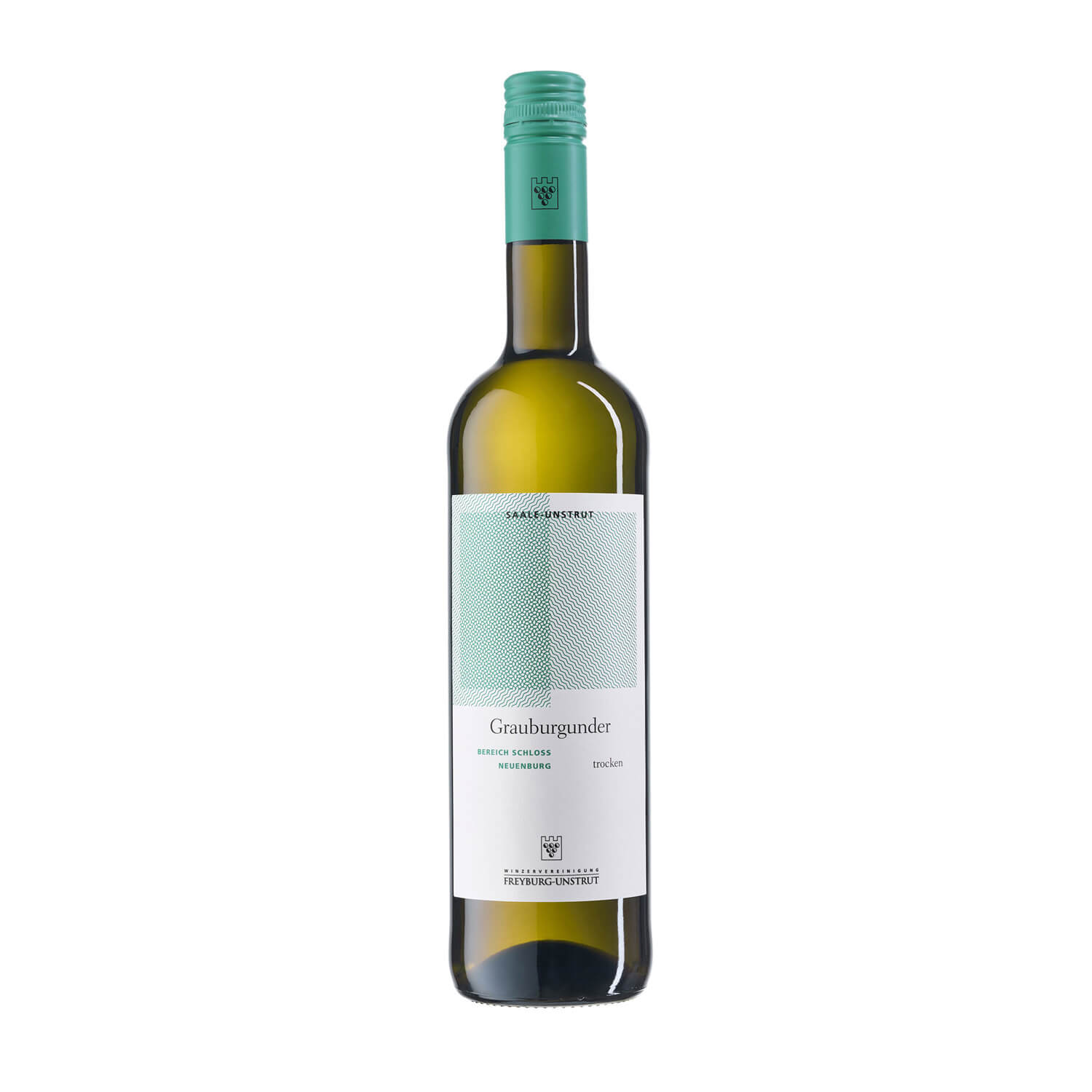 Eine 0,75 Liter Flasche WeiĂźwein Grauburgunder trocken ausgebaut