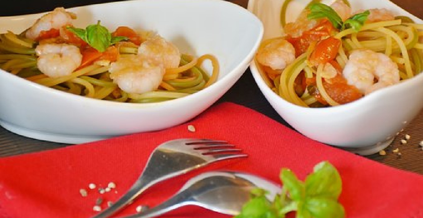 Pasta mit Scampi-Soße