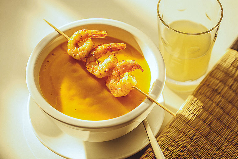 Kürbissuppe mit Chili und Ingwer