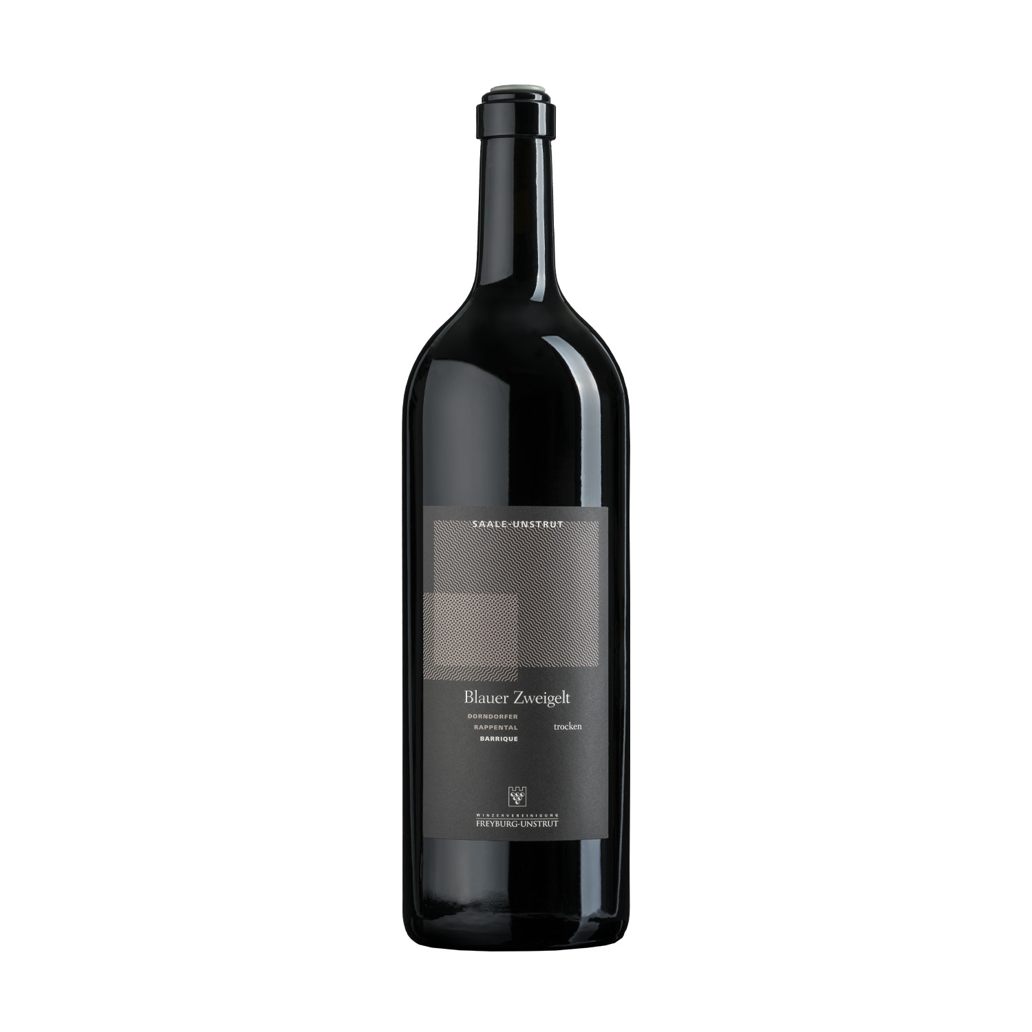 Eine drei Liter Flasche Rotwein Blauer Zweigelt trocken ausgebaut 
